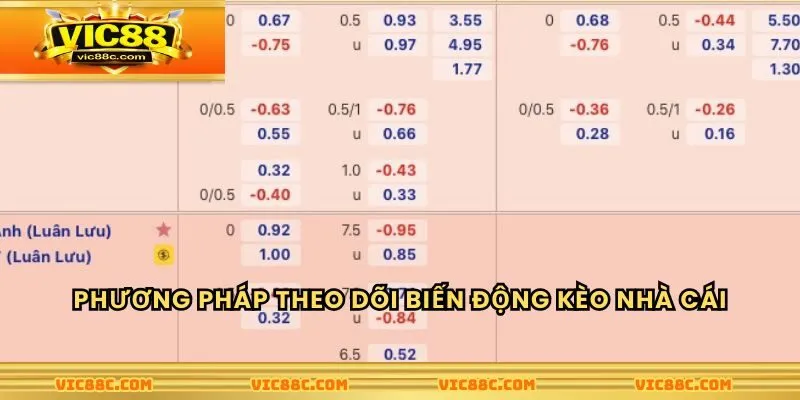 Phương pháp theo dõi biến động kèo nhà cái